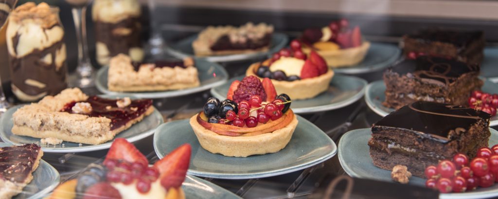 A variety of different desserts.